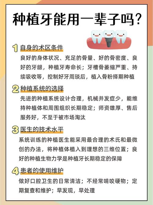 半口种植牙能用多久?使用寿命全解析